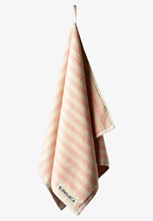 Bongusta - Naram Guest Towel Tropical & creme (wide stripe)